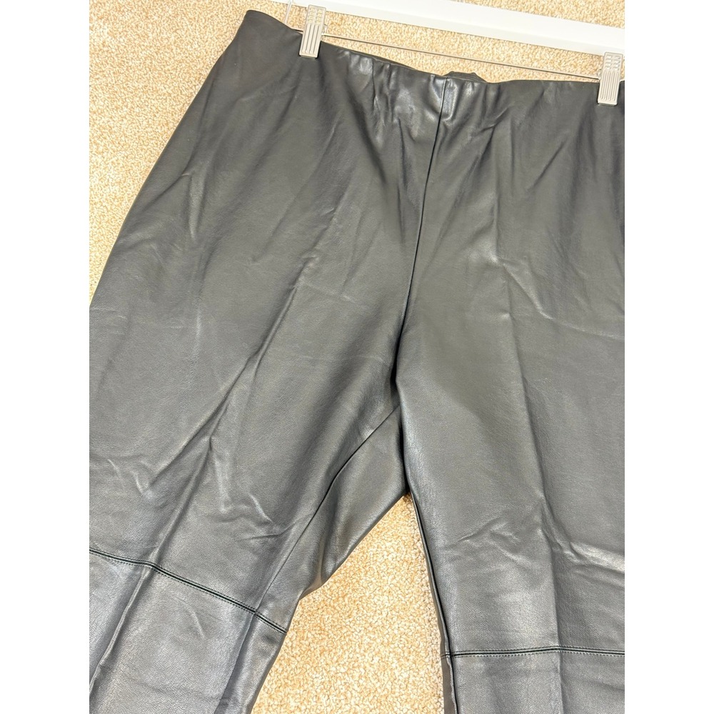 Lisa Rinna Collection Womens Black Vegan Leather Tapered Pants Ankle 16 Biker